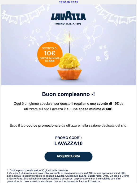 Buon compleanno! Scopri il regalo che Lavazza ha pensato per te!