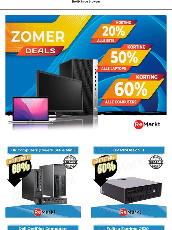 ☀️ZOMER DEALS ! Alle PC's 60% korting