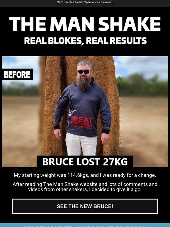 Check it out - Bruce lost 27kg! Now it’s your turn.