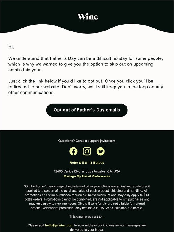 Want to opt out of Father’s Day emails?