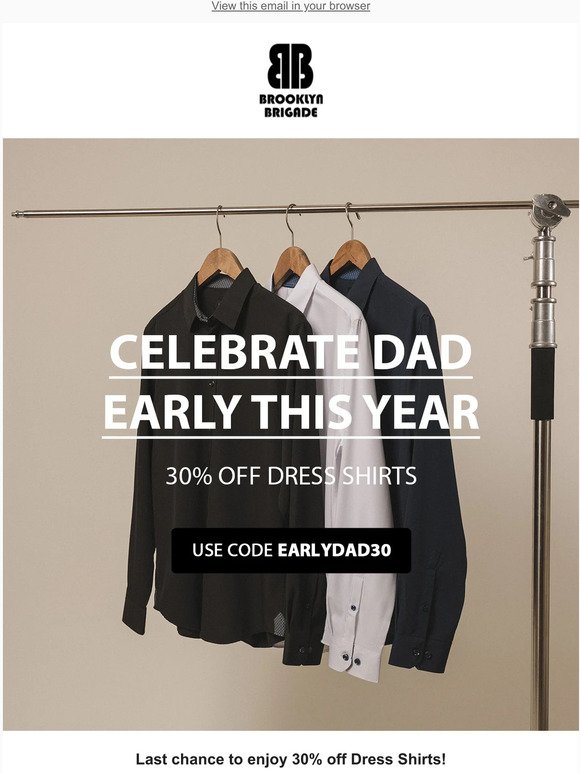 Don't miss 30% off Dress Shirts