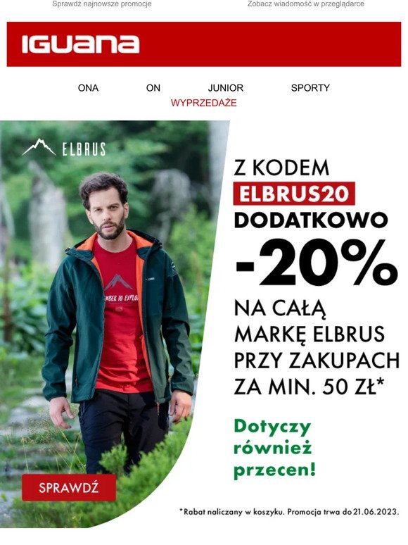 -20% na całą markę ELBRUS 🏔️ z kodem "ELBRUS20", przy zakupach za min 50 zł.