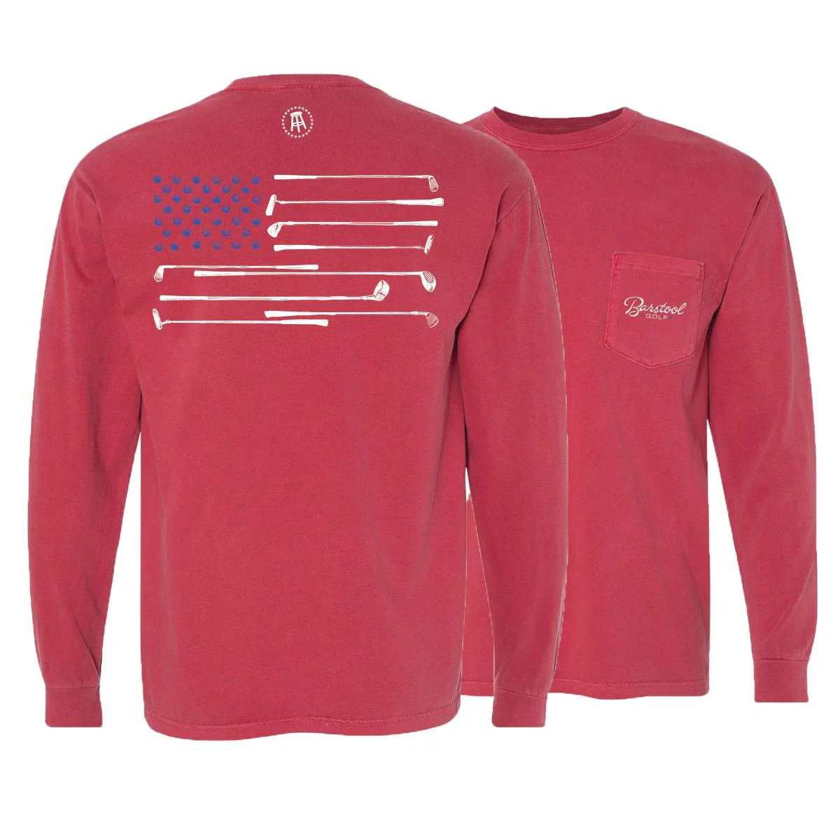 Image of Barstool Golf Flag Long Sleeve Pocket Tee