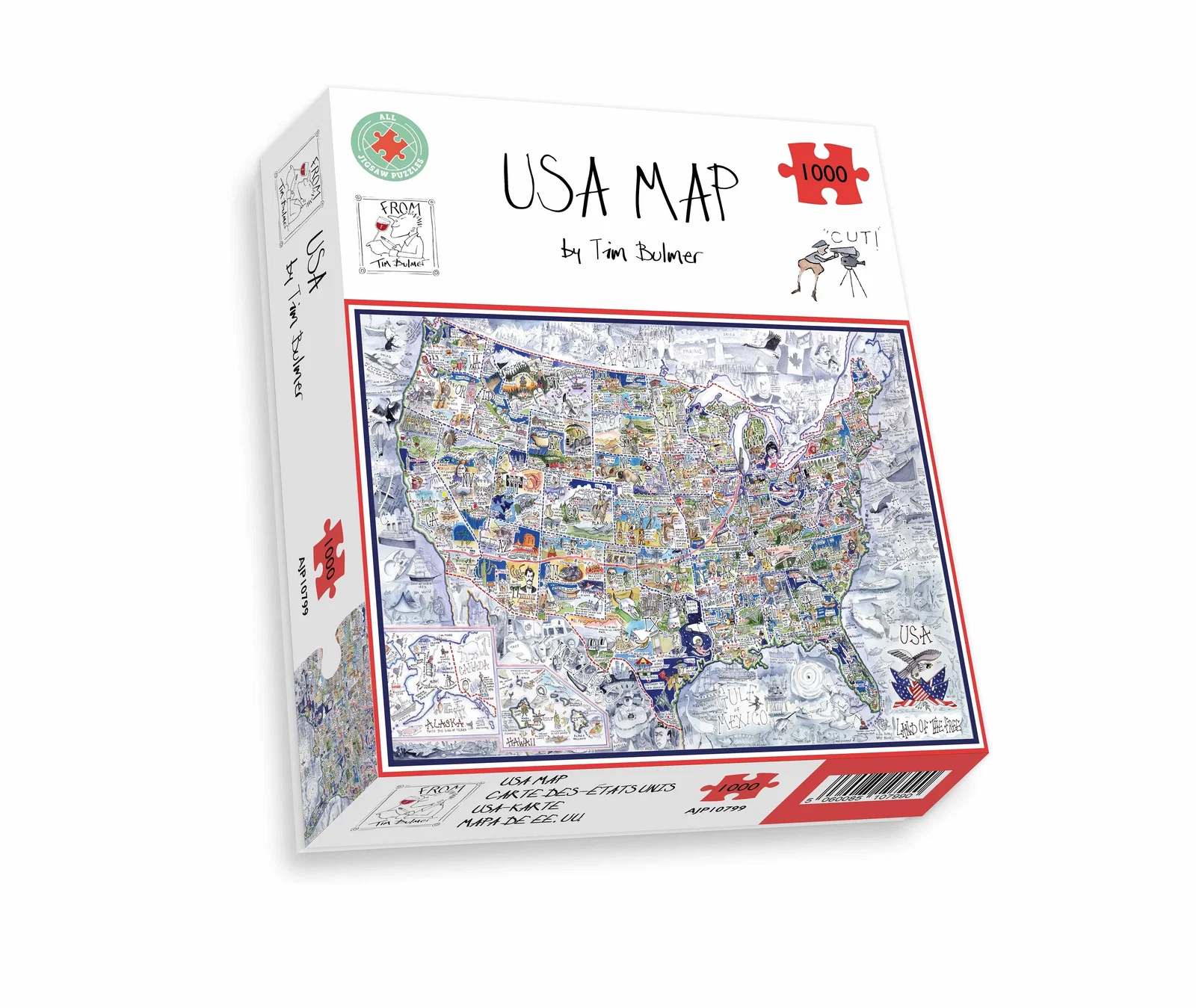 Image of USA Map - Tim Bulmer 1000 Piece Jigsaw Puzzle