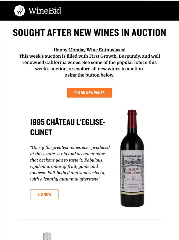 Sought After New Wines in Auction