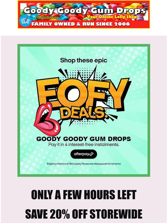 Only a few hours left - EOFY 20% OFF Special SALE - Ends soon - SAVE 20% Storewide today