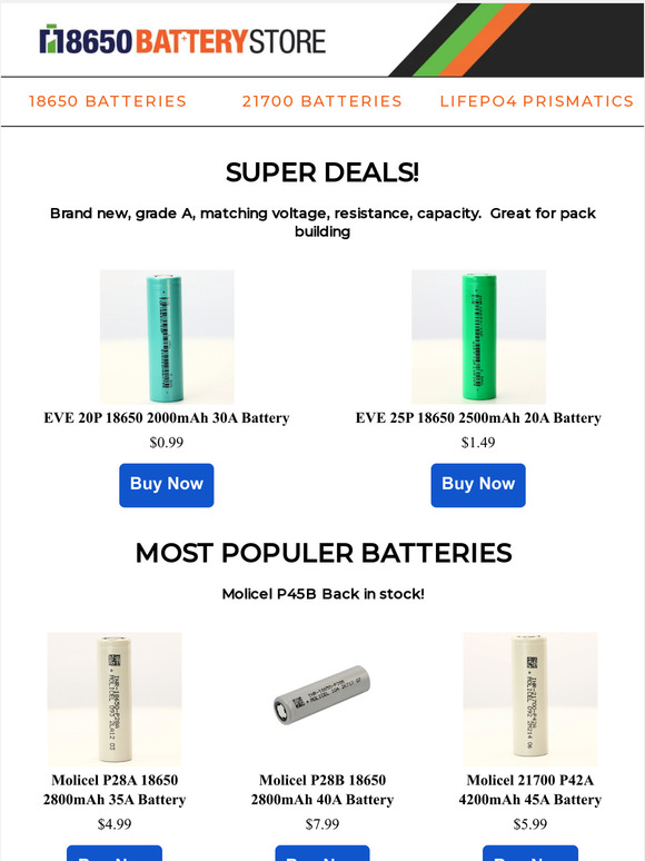 18650 Battery Store: Introducing LIFEPO4 Prismatic Batteries - EVE 280Ah  Pack of 4 - $650