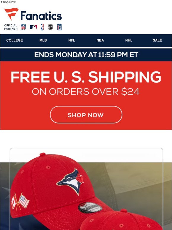 Men's MLB Toronto Blue Jays New Era 2023 Fourth of July On-Field 59FIFTY  Fitted Hat - Red - Sports Closet