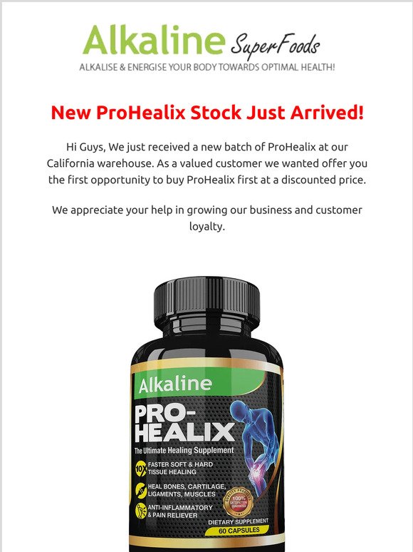 ProHealix Stock Just Arrived!