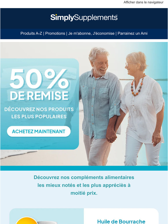 Vos produits préférés à moitié prix !