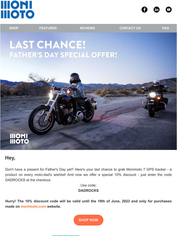 Last chance! Father's day special offer!