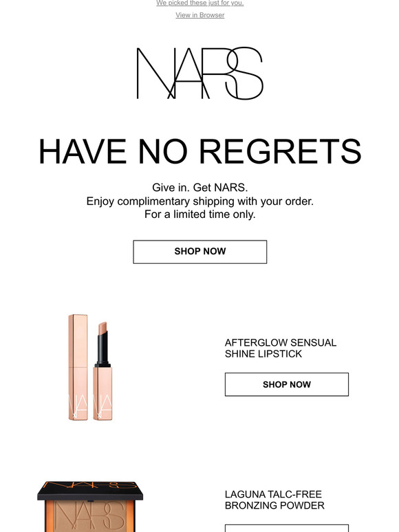 NARS Email Newsletters Shop Sales, Discounts, and Coupon Codes