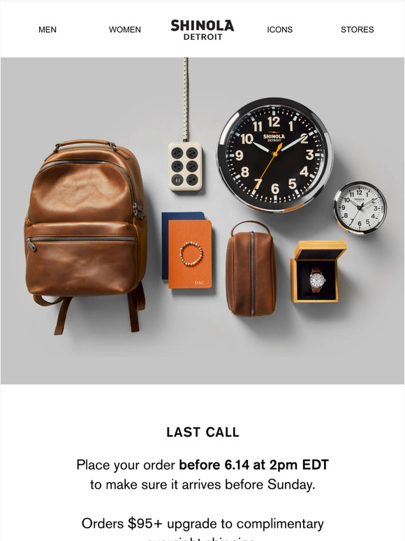 Shinola Detroit Just 24 hours left to give Shinola for Father’s Day