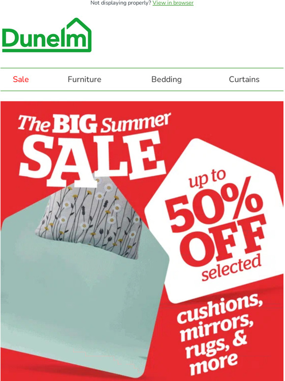 Dunelm Up to half price off deals on decor Milled