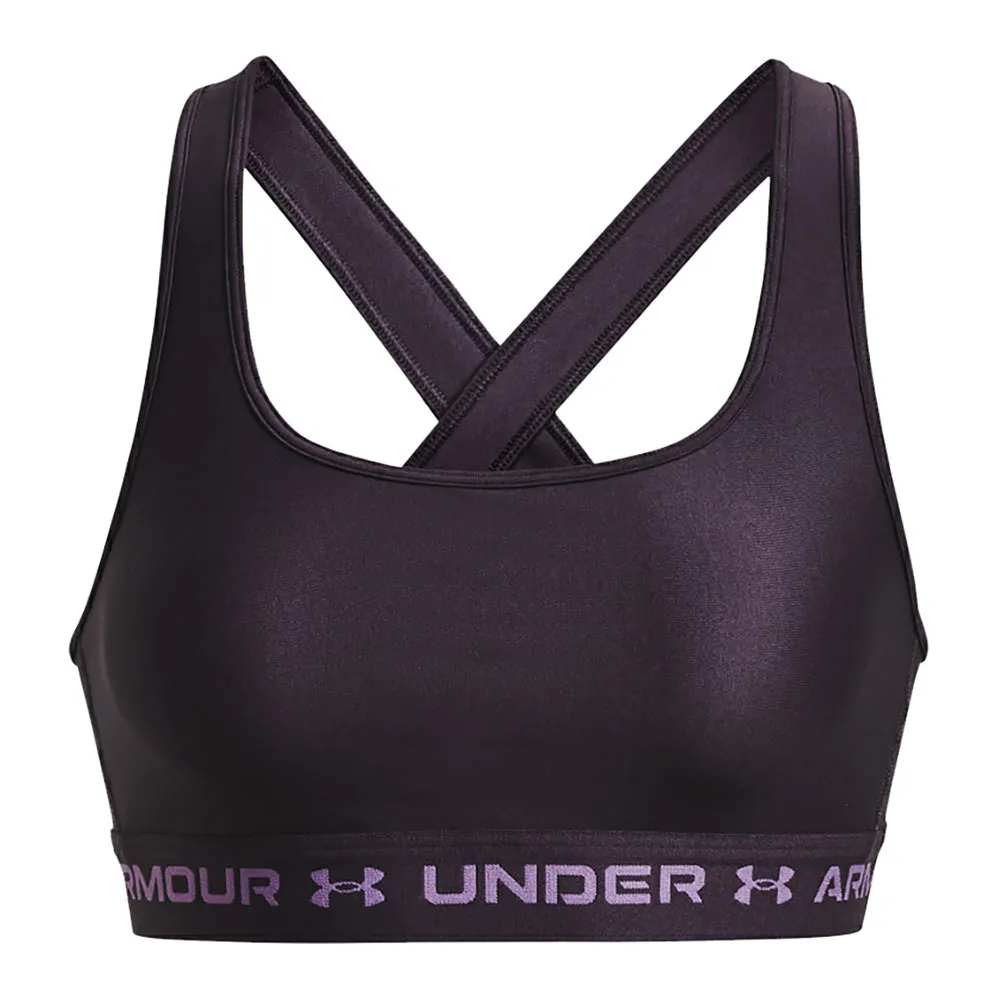 Under Armour UA CROSSBACK MID - Sujetador deportivo mujer tux purple/retro purple