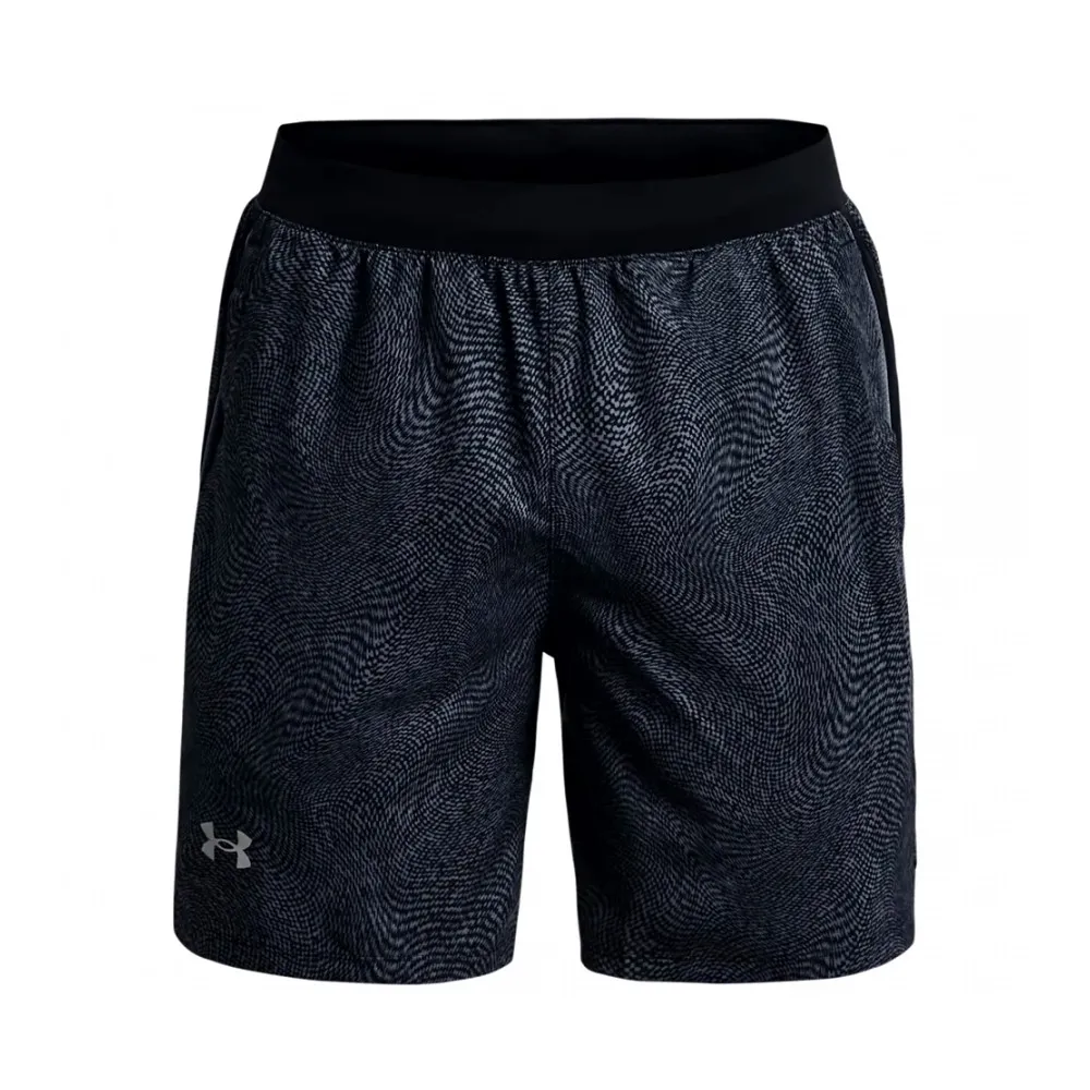Under Armour UA LAUNCH 7'' PRINTED - Short hombre downpour gray/black/reflective