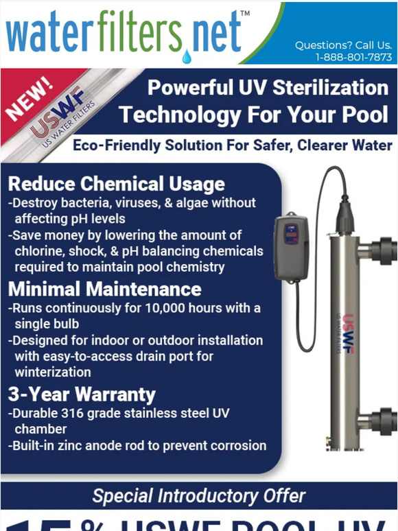 NEW Advanced Protection For Your Pool USWF UV