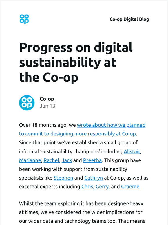 [New post] Progress on digital sustainability at the Co-op