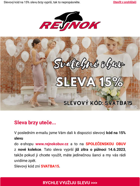 Ať vám neuteče sleva 15%👠 Svatební obuv za skvělou cenu😍