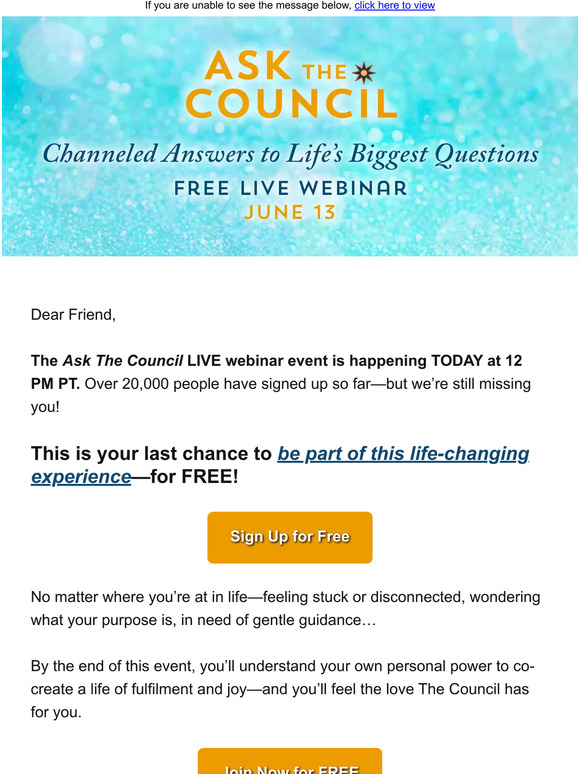 Hay House, Inc. FREE Ask The Council Webinar is TODAY! Milled