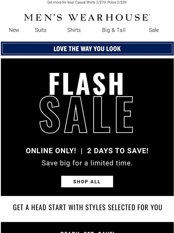 Men's Wearhouse 2 Day Flash Sale Starts NOW! 🚨 Milled