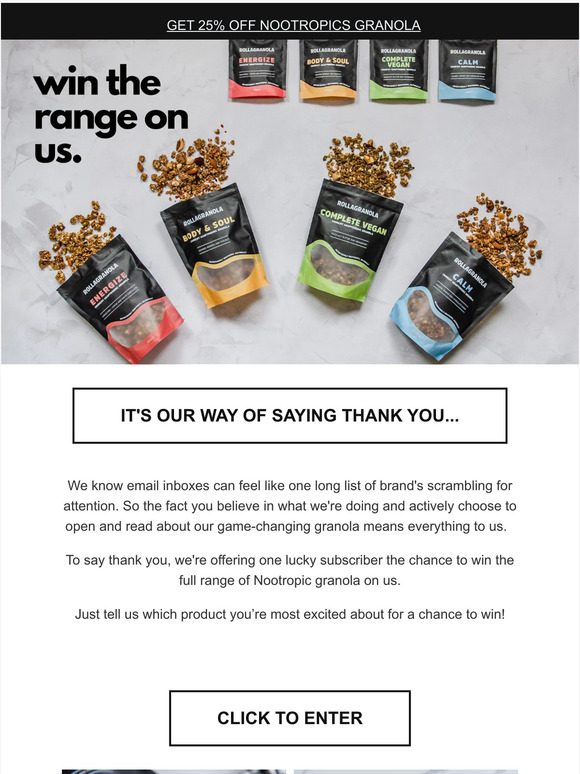 WIN! The Rollagranola Nootropics range