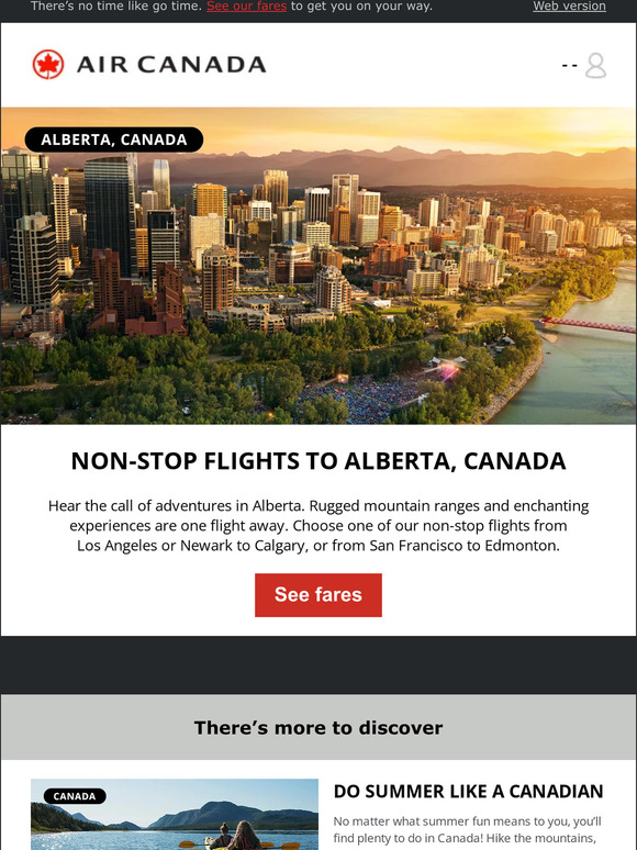 Air Canada Alberta awaits. Find your fare. Milled