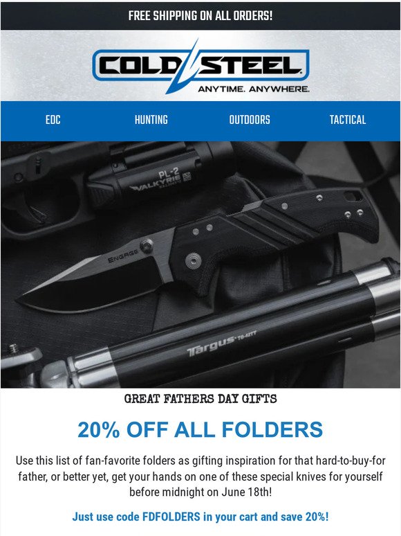 20% Off All Folding Knives | Fathers Day Deal!