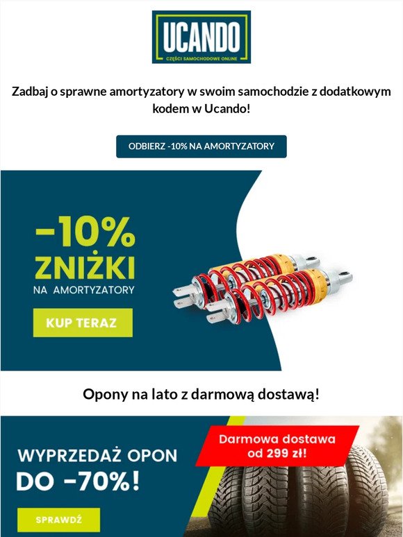 ✅ -10% na amortyzatory w Ucando.pl