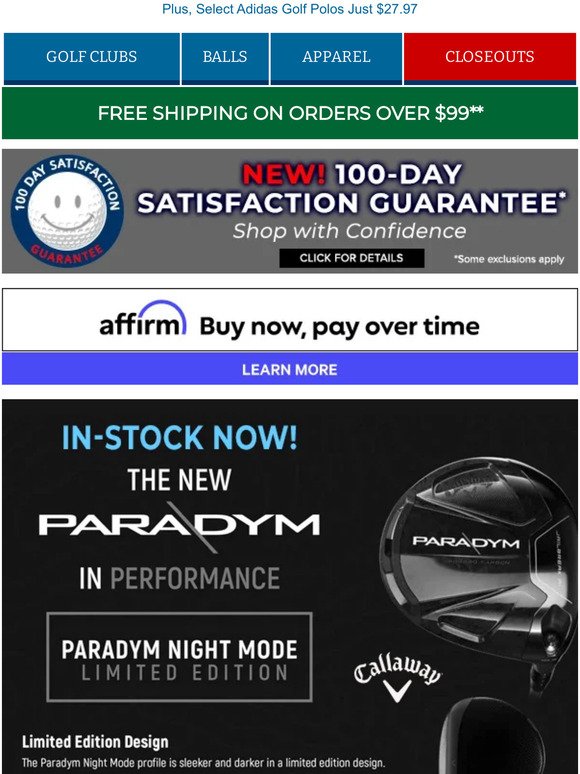 Limited Edition Callaway Paradym Night Mode Drivers Now In Stock!