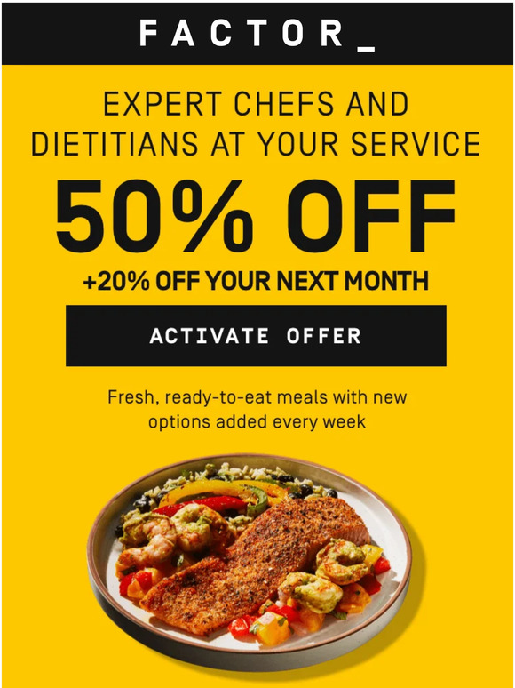 You Can Currently Get 50% Off Factor 75 Meals & Dinner Has Never Been  Easier (or More Affordable!) – SheKnows