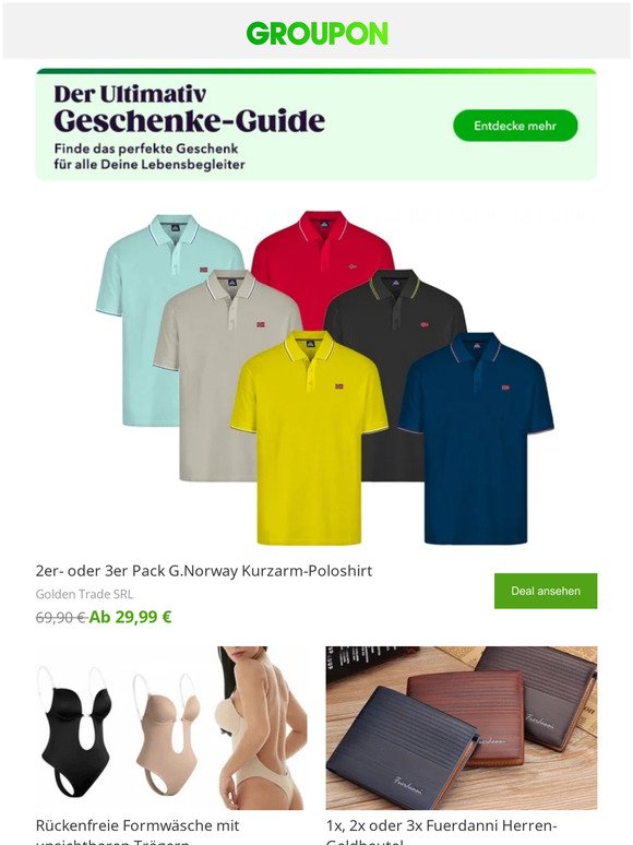 Deal Flash Sale: Multipack Norway Kurzarm-Poloshirt für Herren ab 29,99 €