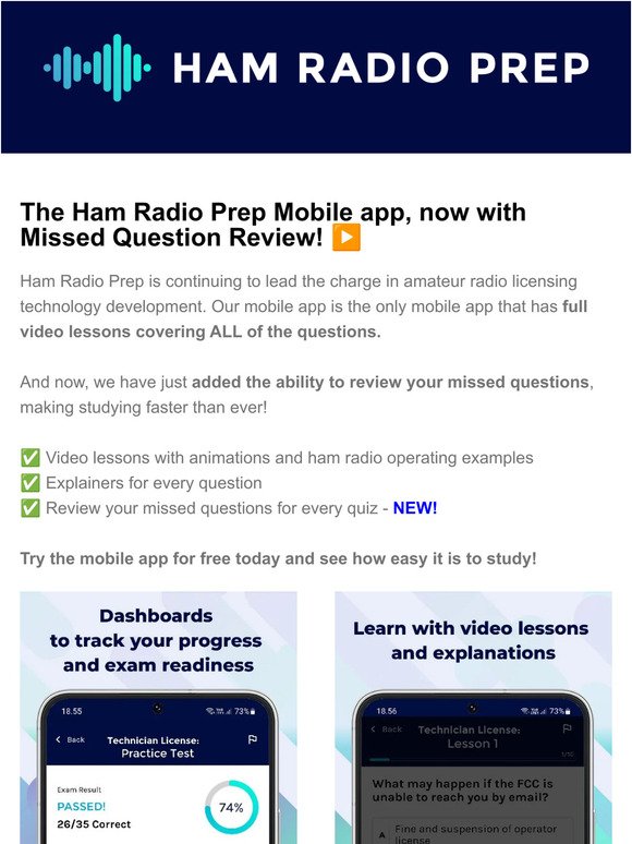 Look at these Ham Radio Prep Mobile App updates! ▶️