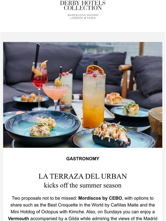 —, la Terraza del Urban opens its summer season with a sophisticated gastronomic proposal