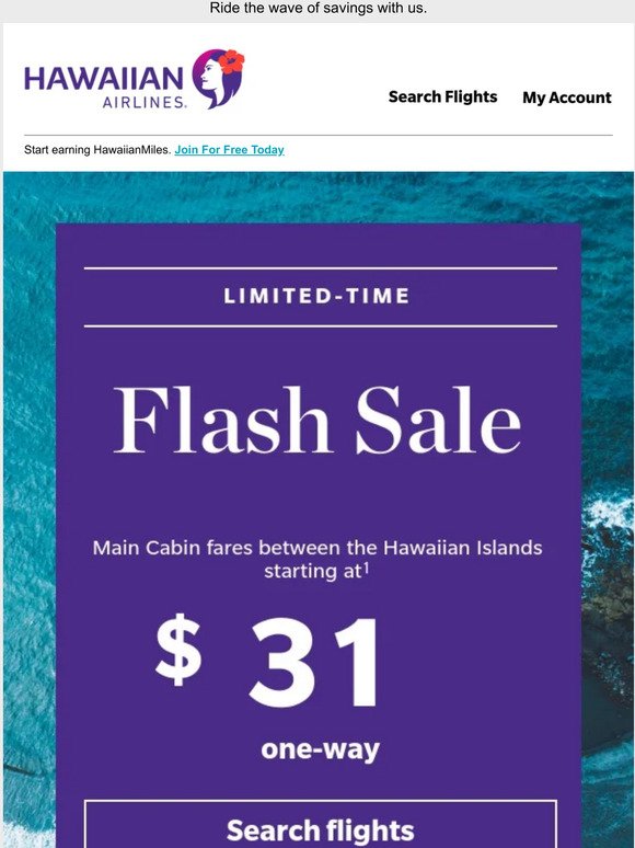 Flash Sale: low island-hopping fares