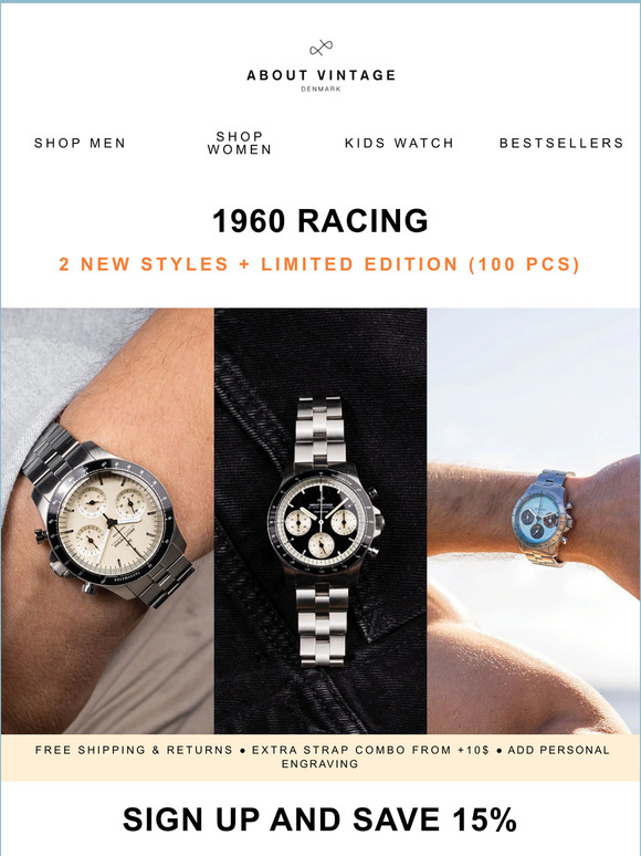 About Vintage: 🏎️REVEAL: New 1960 Racing styles + limited edition | Milled