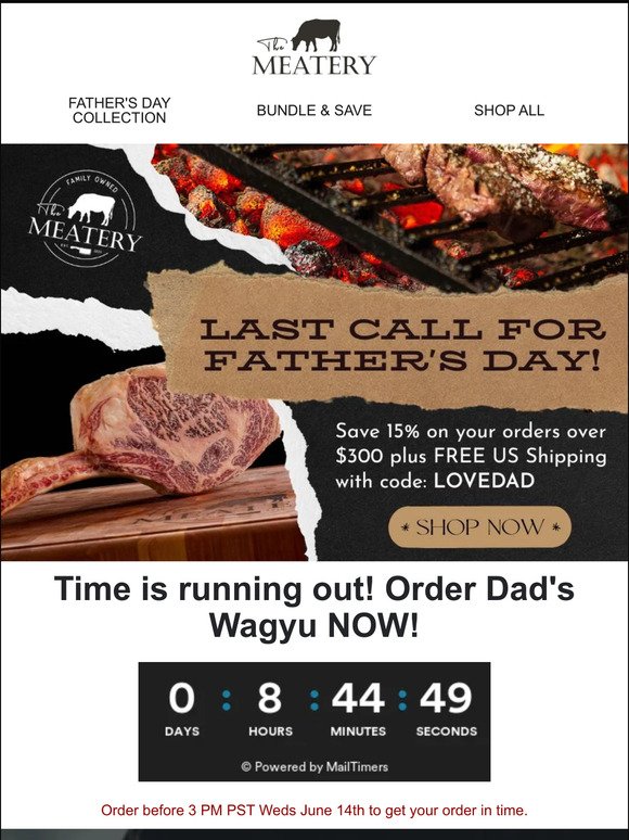 🥩 LAST CHANCE TO ORDER DAD'S WAGYU 🥩