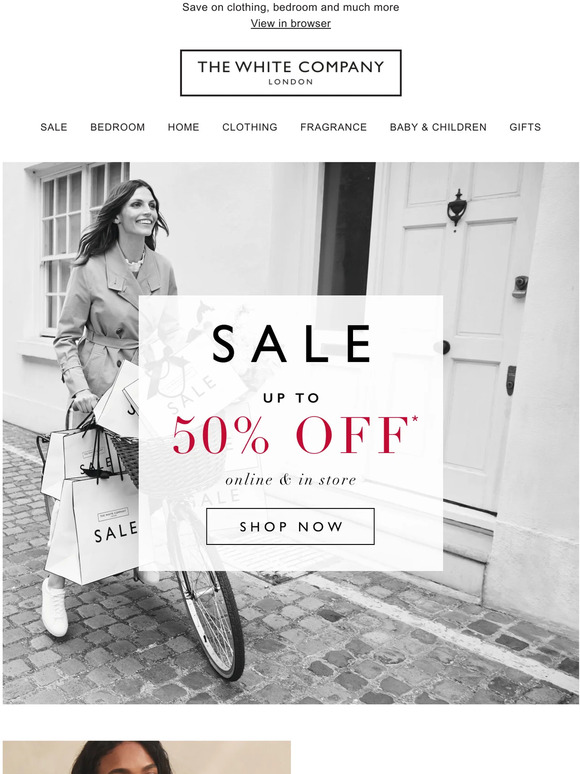 Sale starts today! Up to 50% off