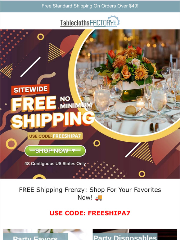 TableClothsFactory FREE Shipping Frenzy Shop For Your Favorites Now