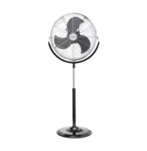 stojanový ventilátor Sygonix FES-45A, 140 W, (š x v) 54 cm x 130 cm, čierna, strieborná