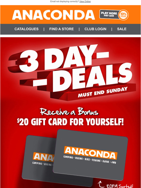 BONUS $20 Gift Card when you spend $100 in store!
