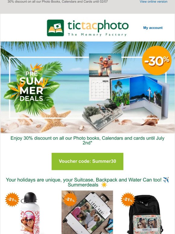 Pre-Summer Deals: up to 30% off!