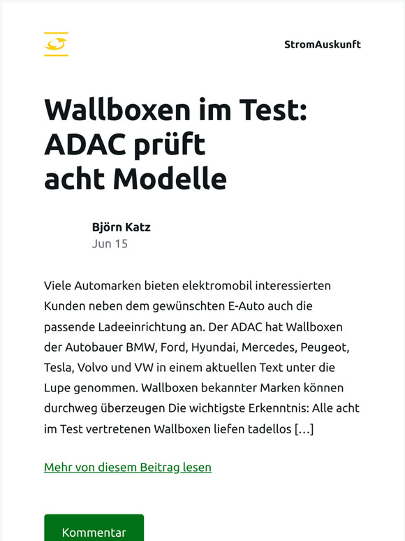 [Neuer Eintrag] Wallboxen im Test: ADAC prüft acht Modelle