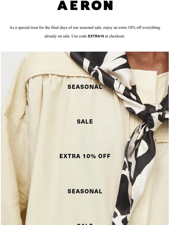 Seasonal Sale: Extra 10% off everything
