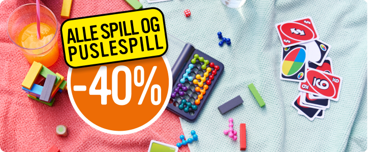 -40% på spill og puslespill