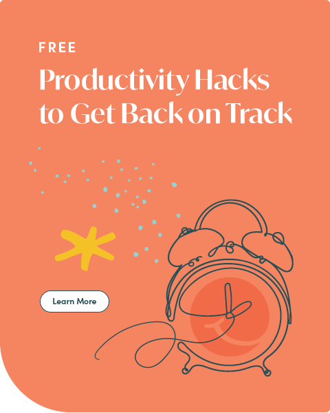 Free Productivity Hacks to Get Back on Track | Illustration of an alarm clock | Click here to learn more