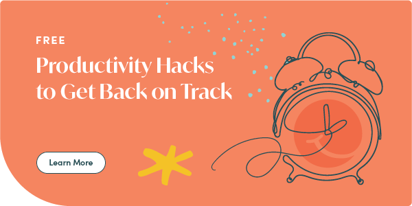 Free Productivity Hacks to Get Back on Track | Illustration of an alarm clock | Click here to learn more