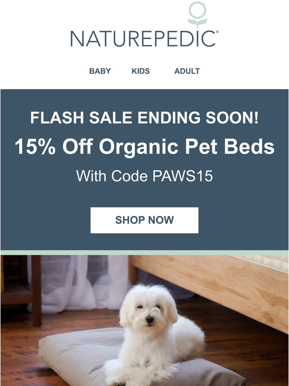 🐶 LAST CHANCE! 15% Off Organic Pet Beds