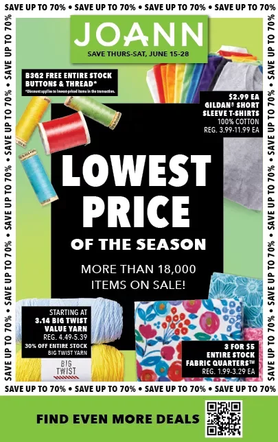 Jo-Ann Fabric and Craft Store: LAST CHANCE Clearance Sale! Up to 80% off!