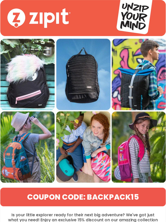 ZIPIT Adventure Backpack & Lunch Bag for Boys, Cute Book Bag for